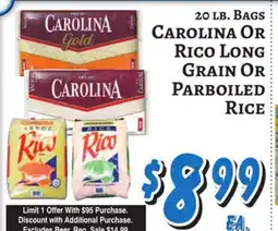 Trade Fair Supermarket CAROLINA OR RICO LONG GRAIN OR PARBOILED RICE offer
