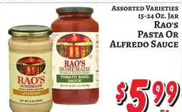 Trade Fair Supermarket Assorted Varieties 15-24 Oz. Jar Rao's Pasta Or Alfredo Sauce offer