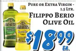 Trade Fair Supermarket Pure or Extra Virgin - 1.5 Ltr. Filippo Berio Olive Oil offer