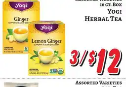 Trade Fair Supermarket ASSORTED VARIETIES 16 ct. Box YOGI Herbal Tea offer