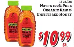 Trade Fair Supermarket Nate's 100% Pure Organic Raw & Unfiltered Honey offer