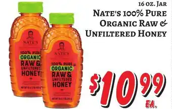 Trade Fair Supermarket Nate's 100% Pure Organic Raw & Unfiltered Honey offer