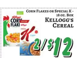 Trade Fair Supermarket CORN FLAKES or SPECIAL K - 18 oz. Box offer