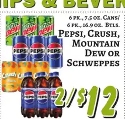 Trade Fair Supermarket PEPSI, Crush, Mountain Dew or Schweppes offer