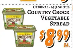 Trade Fair Supermarket ORIGINAL - 67.5 OZ. TUB COUNTRY CROCK VEGETABLE SPREAD offer