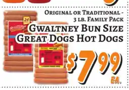 Trade Fair Supermarket Gwaltney Bun Size GREAT DOGS Hot Dogs offer