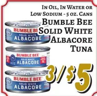 Trade Fair Supermarket BUMBLE BEE SOLID WHITE ALBACORE TUNA offer
