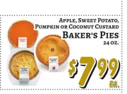 Trade Fair Supermarket APPLE, SWEET POTATO, PUMPKIN OR COCONUT CUSTARD BAKER'S PIES offer