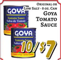 Trade Fair Supermarket ORIGINAL OR Low SALT - 8 oz. Can Goya Tomato Sauce offer