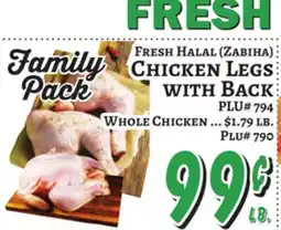 Trade Fair Supermarket FRESH HALAL (ZABIHA) CHICKEN LEGS WITH BACK offer