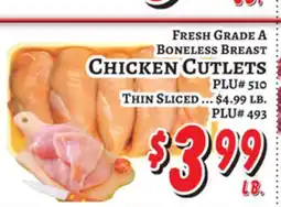 Trade Fair Supermarket FRESH GRADE A BONELESS BREAST CHICKEN CUTLETS offer