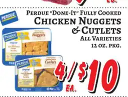 Trade Fair Supermarket PERDUE DONE-IT FULLY COOKED CHICKEN NUGGETS & CUTLETS offer