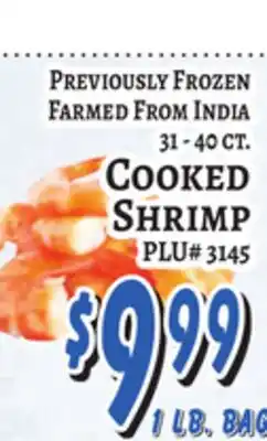 Trade Fair Supermarket PREVIOUSLY FROZEN FARMED FROM INDIA 31 - 40 CT. COOKED SHRIMP offer