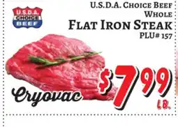 Trade Fair Supermarket U.S.D.A Choice Beef Whole FLAT IRON STEAK offer