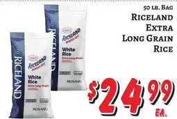 Trade Fair Supermarket 50 LB. Bag RICELAND Extra Long Grain Rice offer