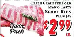 Trade Fair Supermarket FRESH GRAIN FED PORK LEAN & TASTY SPARE RIBS offer