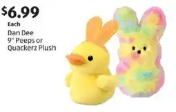 Aldi Dan Dee 9" Peeps or Quackerz Plush offer