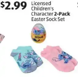 Aldi Licensed Children's Character 2-Pack Easter Sock Set offer