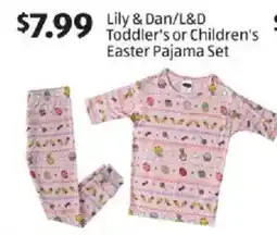 Aldi Lily & Dan/L&D Toddler's or Children's Easter Pajama Set offer