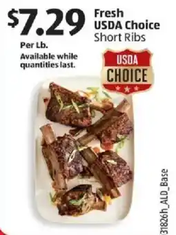 Aldi Fresh USDA Choice Short Ribs offer