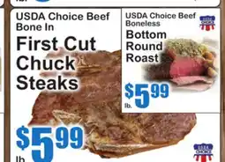 SuperFresh USDA Choice Beef Bone In First Cut Chuck Steaks offer