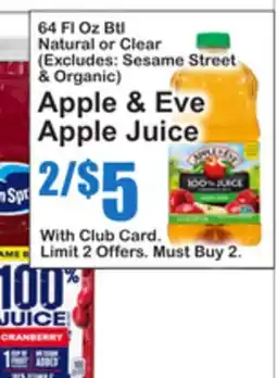 SuperFresh Apple & Eve Apple Juice offer