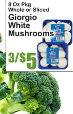SuperFresh 8 Oz Pkg Whole or Sliced Giorgio White Mushrooms offer