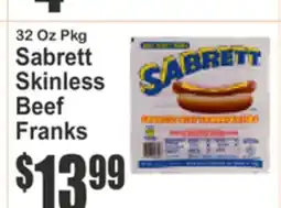 SuperFresh Sabrett Skinless Beef Franks, Natural Beef Franks offer