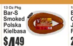 SuperFresh Bar-S Smoked Polska Kielbasa 13 Oz Pkg, Bar-S Cheddar Jumbo Franks 16 Oz Pkg offer