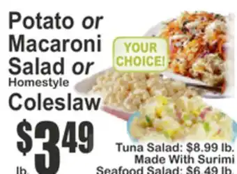 SuperFresh Potato or Macaroni Salad or Homestyle Coleslaw offer