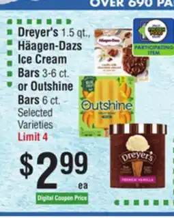 Smart & Final Dreyer's, Häagen-Dazs Ice Cream Bars or Outshine Bars offer