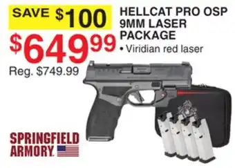 Dunham's Sports SPRINGFIELD ARMORY HELLCAT PRO OSP 9MM LASER PACKAGE offer
