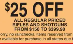 Dunham's Sports ALL REGULAR PRICED RIFLES AND SHOTGUNS offer