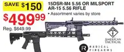 Dunham's Sports AMERICAN TACTICAL 15DSR-M4 5.56 OR MILSPORT AR-15 5.56 RIFLE offer