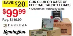Dunham's Sports GUN CLUB OR CASE OF FEDERAL TARGET LOADS offer