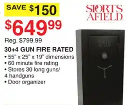 Dunham's Sports SPORTS AFIELD 30+4 GUN FIRE RATED offer