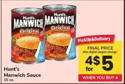 Safeway Hunt's Manwich Sauce offer