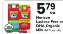 Safeway Horizon Lactose Free or DHA Organic Milk offer