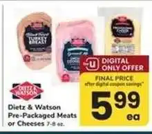 Safeway Dietz & Watson Pre-Packaged Meats or Cheeses offer