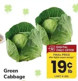 Safeway Green Cabbage offer
