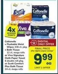 Safeway Cottonelle, Viva, Scott offer