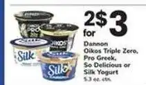 Safeway Dannon Oikos Triple Zero, Pro Greek, So Delicious or Silk Yogurt offer