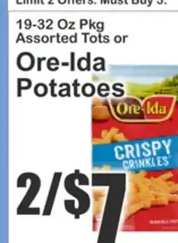 Almonte's Food Dynasty Marketplace 19-32 Oz Pkg Assorted Tots or Ore-Ida Potatoes offer