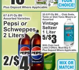 Almonte's Food Dynasty Marketplace Pepsi or Schweppes offer