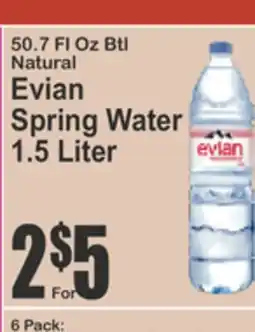 Almonte's Food Dynasty Marketplace Natural Evian Spring Water offer