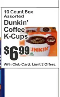 Food Universe 10 Count Box Assorted Dunkin' Coffee K-Cups offer