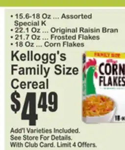 Food Universe Kellogg's Family Size Cereal offer