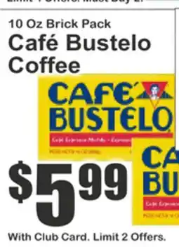 Key Food 10 Oz Brick Pack Café Bustelo Coffee offer
