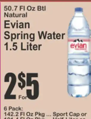 Key Food Evian Spring Water offer