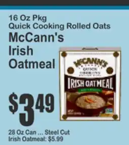 Key Food 11.8-15.17 Oz Box Regular or Maple & Brown Sugar McCann's Instant Irish Oatmeal offer